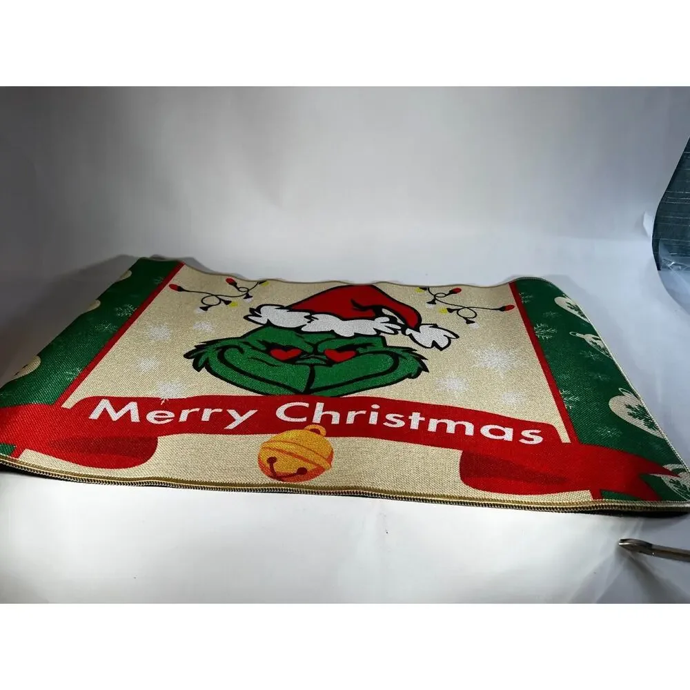 Grinch Christmas Doormat Outdoor Rubber Back 29x17 NEW Holiday Decor